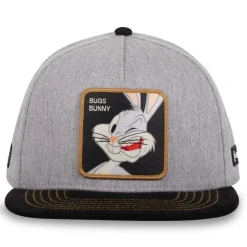Casquette Fitted Visière Plate Looney Tunes Bugs Bunny Snapback - Grise - Capslab
