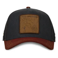 Casquette Trucker Denim et Suedine Looney Tunes Coyote, Bip Bip Snapback - Bleue - Capslab