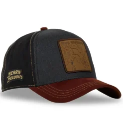 Casquette Trucker Denim et Suedine Looney Tunes Coyote, Bip Bip Snapback - Bleue - Capslab