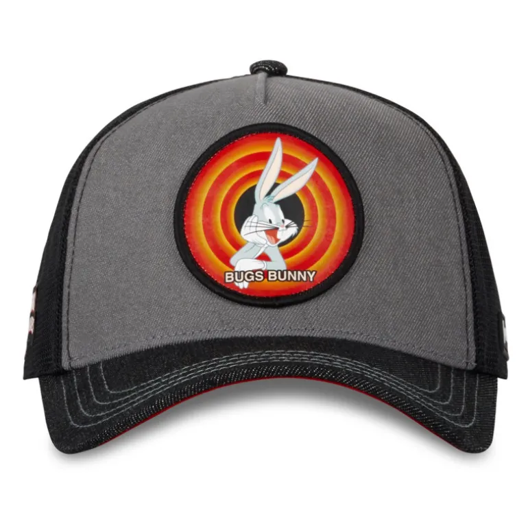 Casquette Trucker Looney Tunes Bugs Bunny Snapback Effet Denim - Noire - Capslab