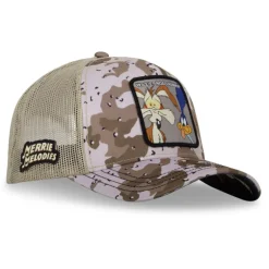 Casquette Trucker Looney Tunes Coyote, Bip Bip Snapback - Beige Camouflage - Capslab