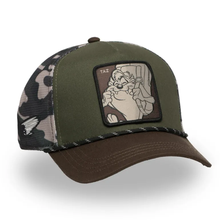 Casquette Trucker Looney Tunes Taz Snapback Kaki - Capslab