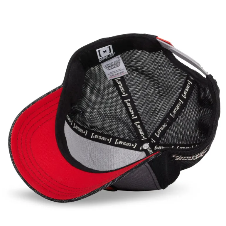 Casquette Trucker Looney Tunes Bugs Bunny Snapback Effet Denim - Noire - Capslab