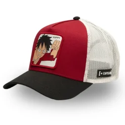 Casquette Trucker One Piece Luffy Snapback Rouge - Capslab