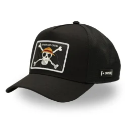 Casquette Trucker One Piece Jolly Roger Snapback Noire - Capslab