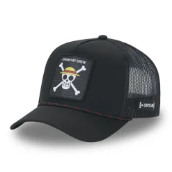 Casquette Trucker One Piece Jolly Roger Snapback - Noire - Capslab