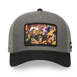 Casquette Trucker One Piece Luffy, Roronoa Zoro, Nami, Sanji Snapback Grise - Capslab