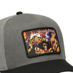 Casquette Trucker One Piece Luffy, Roronoa Zoro, Nami, Sanji Snapback Grise - Capslab