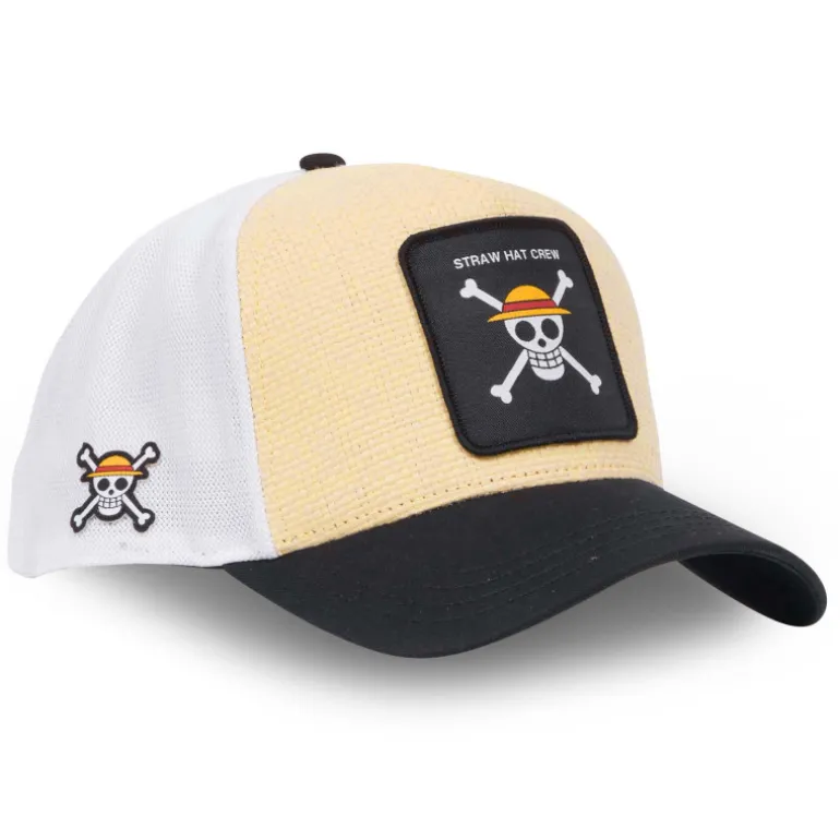 Casquette Trucker One Piece Jolly Roger Snapback - Beige - Capslab