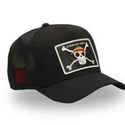 Casquette Trucker One Piece Jolly Roger Snapback Noire - Capslab