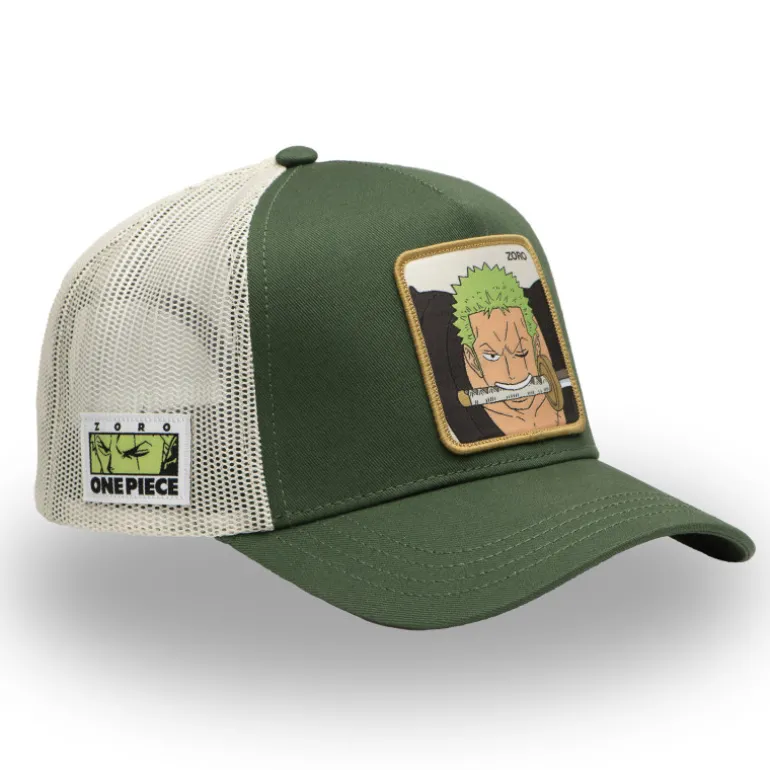 Casquette Trucker One Piece Roronoa Zoro Snapback Verte - Capslab