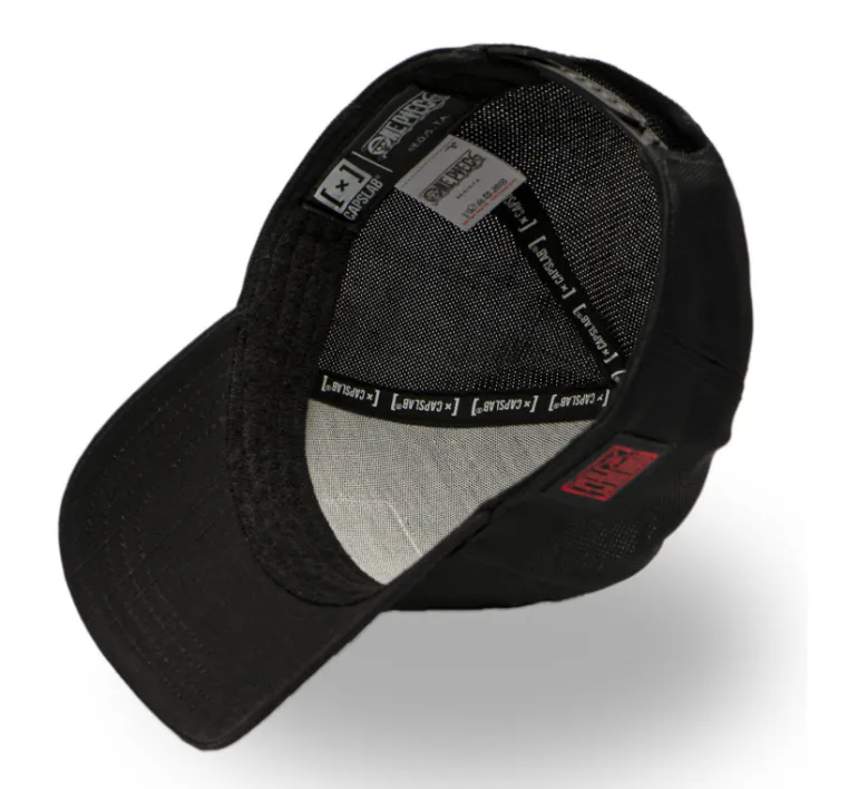 Casquette Trucker One Piece Jolly Roger Snapback Noire - Capslab