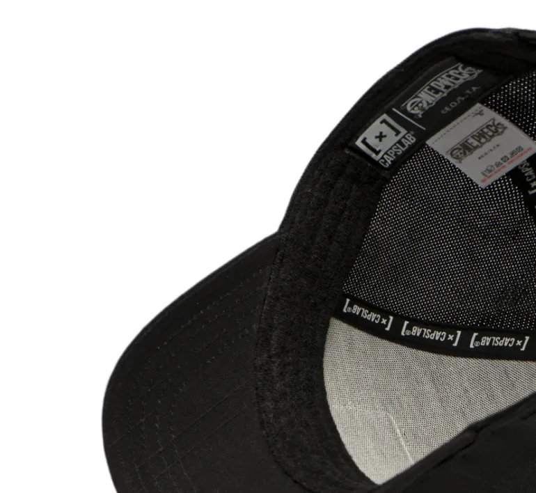 Casquette Trucker One Piece Jolly Roger Snapback Noire - Capslab
