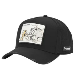 Casquette Trucker Tom Et Jerry Snapback Noire - Capslab