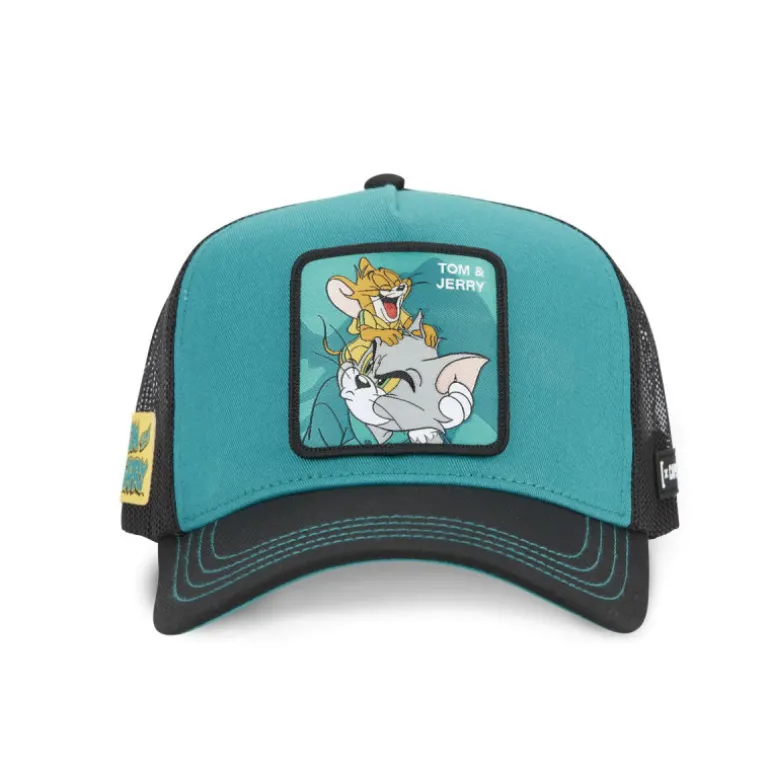 Casquette Trucker Tom Et Jerry Snapback Turquoise - Capslab