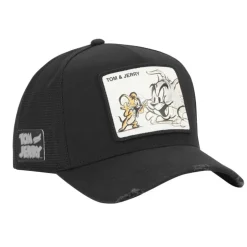 Casquette Trucker Tom Et Jerry Snapback Noire - Capslab