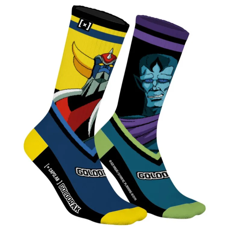 Paire de chaussettes tennis dépareillées Goldorak Minos - Capslab