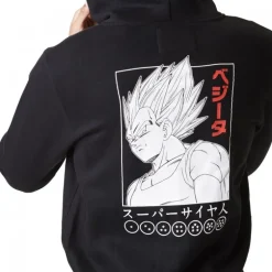 Sweat Dragon Ball Z Vegeta Homme Noir Capslab