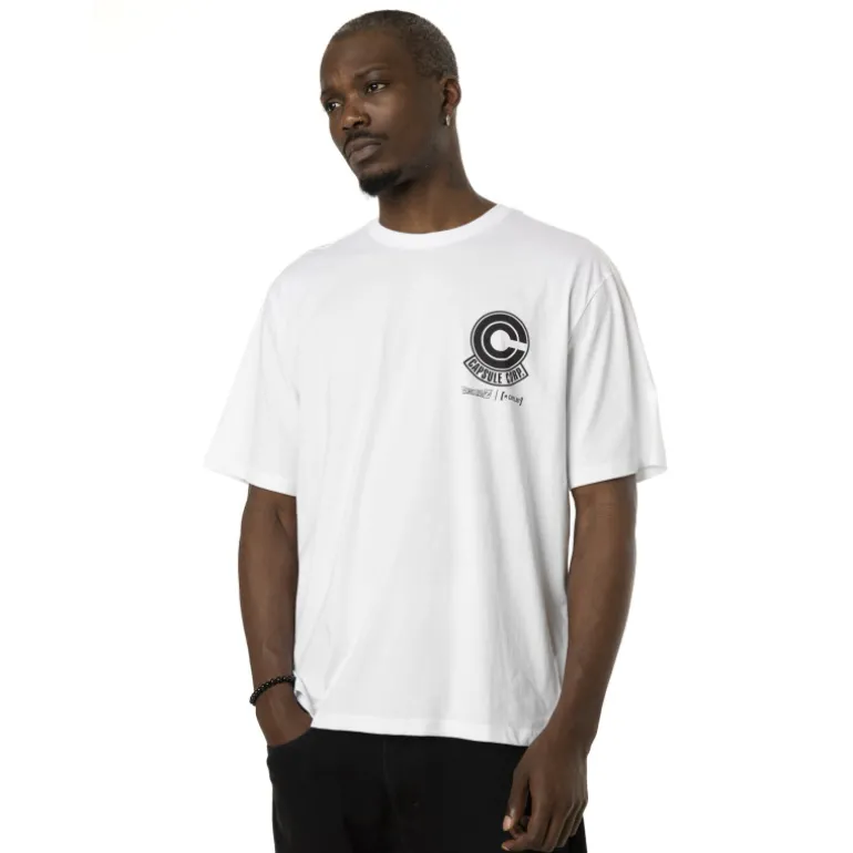 T-shirt Blanc Dragon Ball Z Vegeta Homme coupe Relaxed fit Capslab