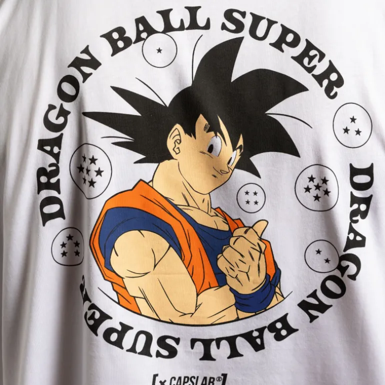 T-shirt Blanc Dragon Ball Super Goku homme coupe Relaxed fit Capslab