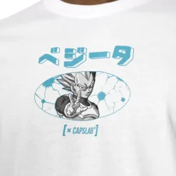 T-shirt Blanc Dragon Ball Super Vegeta Homme - Capslab