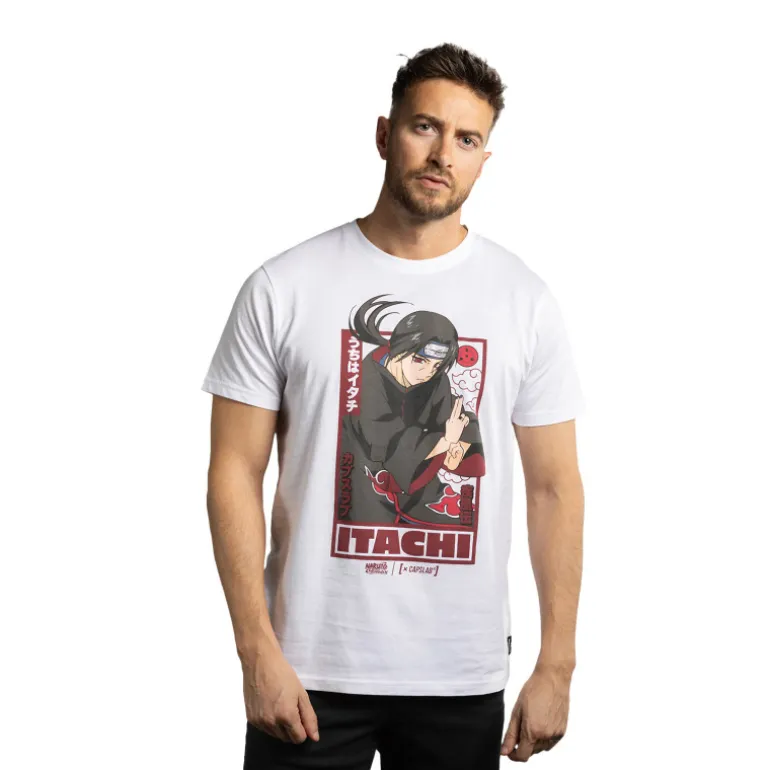 T-shirt Blanc Naruto Shippuden Itachi homme coupe Regular Capslab