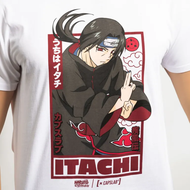 T-shirt Blanc Naruto Shippuden Itachi homme coupe Regular Capslab