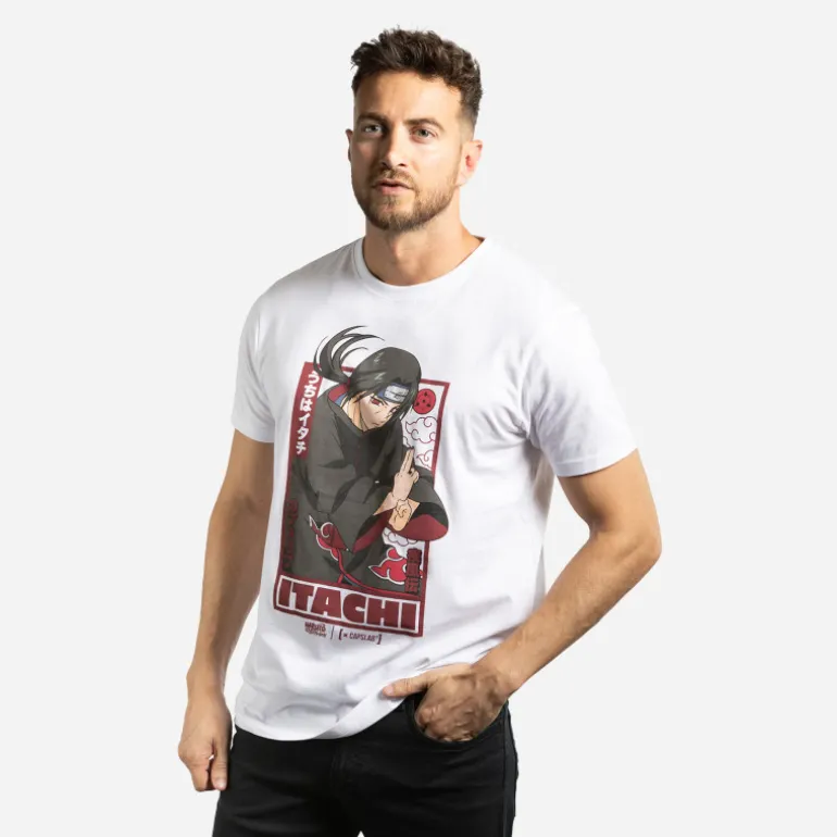 T-shirt Blanc Naruto Shippuden Itachi homme coupe Regular Capslab
