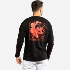 T-shirt Manches Longues Noir One Piece Luffy homme coupe Regular Capslab