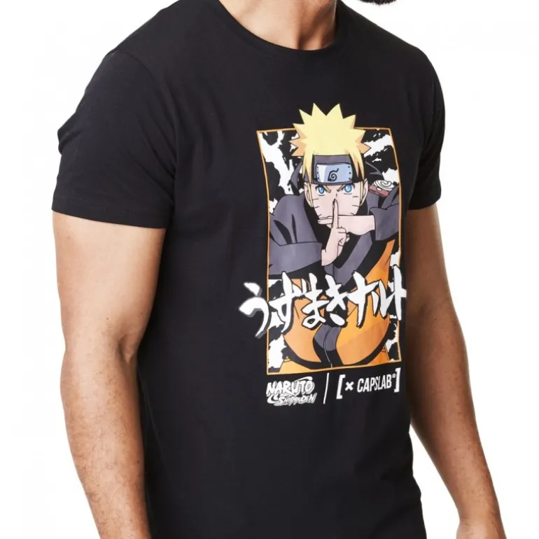 T-shirt Naruto Shippuden Homme Noir Capslab