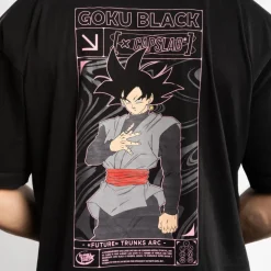T-shirt Noir Dragon Ball Super Black Goku homme coupe Relaxed fit Capslab