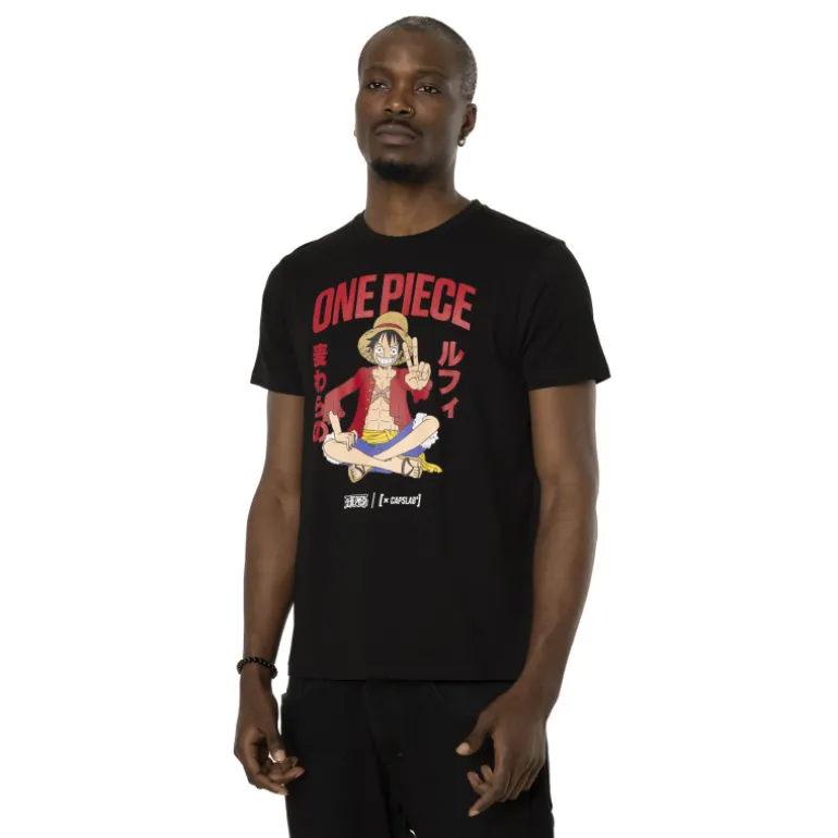 T-shirt Noir One Piece Luffy Homme coupe Regular Capslab