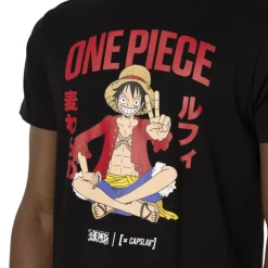 T-shirt Noir One Piece Luffy Homme coupe Regular Capslab