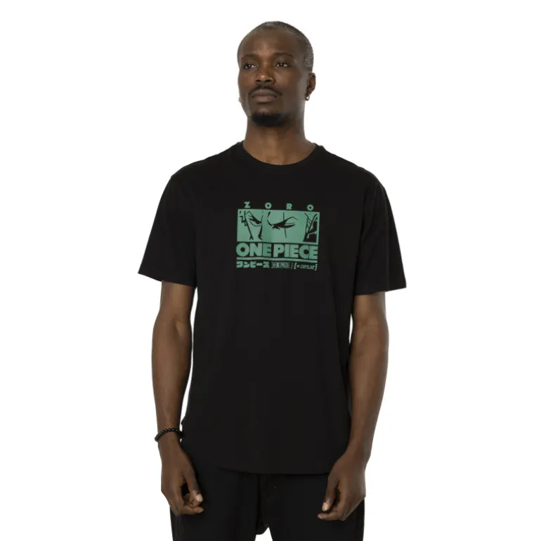 T-shirt Noir One Piece Roronoa Zoro Homme - Capslab