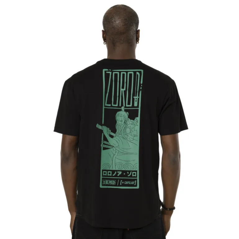 T-shirt Noir One Piece Roronoa Zoro Homme - Capslab