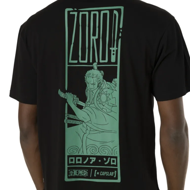 T-shirt Noir One Piece Roronoa Zoro Homme - Capslab