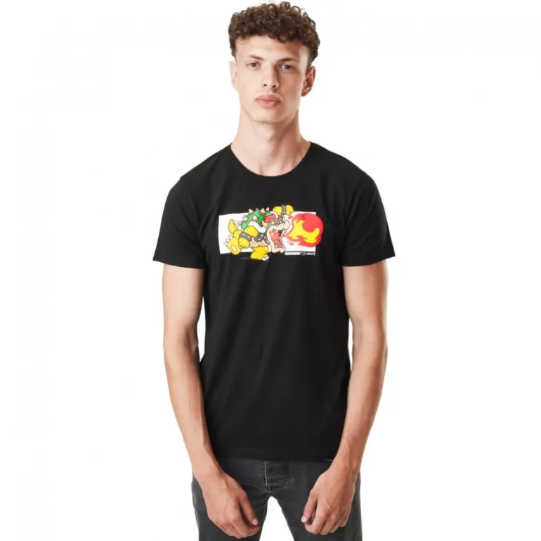 T-shirt Super Mario Bowser Homme Noir Capslab